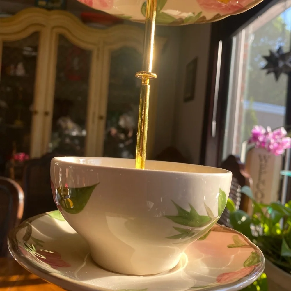 Franciscan Desert Rose Tea Cup Bird Feeder #9 - Picture 7 of 12